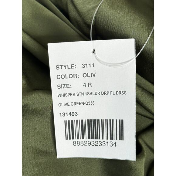 Dessy Collection NWT One-Shoulder Draped Twist Empire Waist Trumpet Dress  4 - Picture 6 of 8